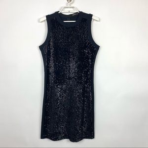 J. McLaughlin Sequin Front Sheath Dress Black